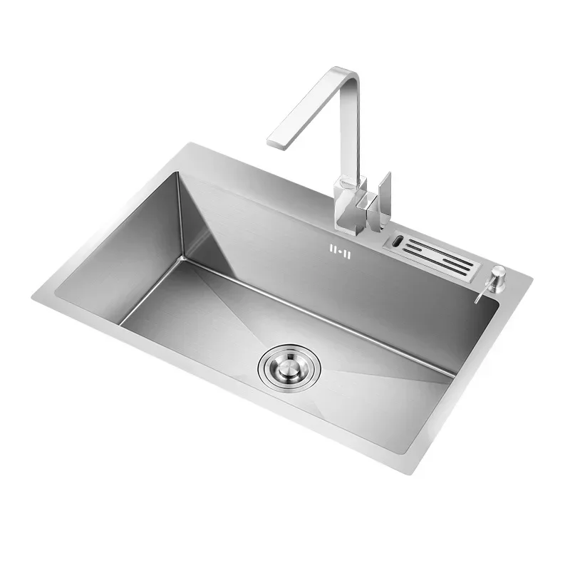 

Silver Kitchen Sink 304 Stainless Steel sinks Above Counter or Undermount Installation Single Basin Bar Sink Washing Basin