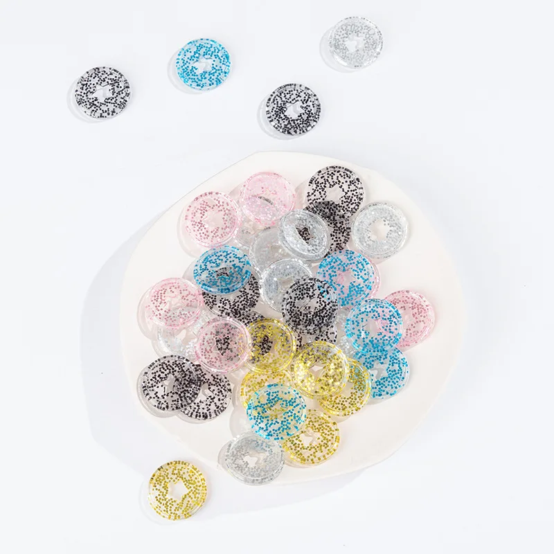 100Pc 26mm Glitter Binder Ring Discbound Discs Binding Notebook Mushroom Hole Button Loose Leaf Coil 360 Degree Flip Disc Button