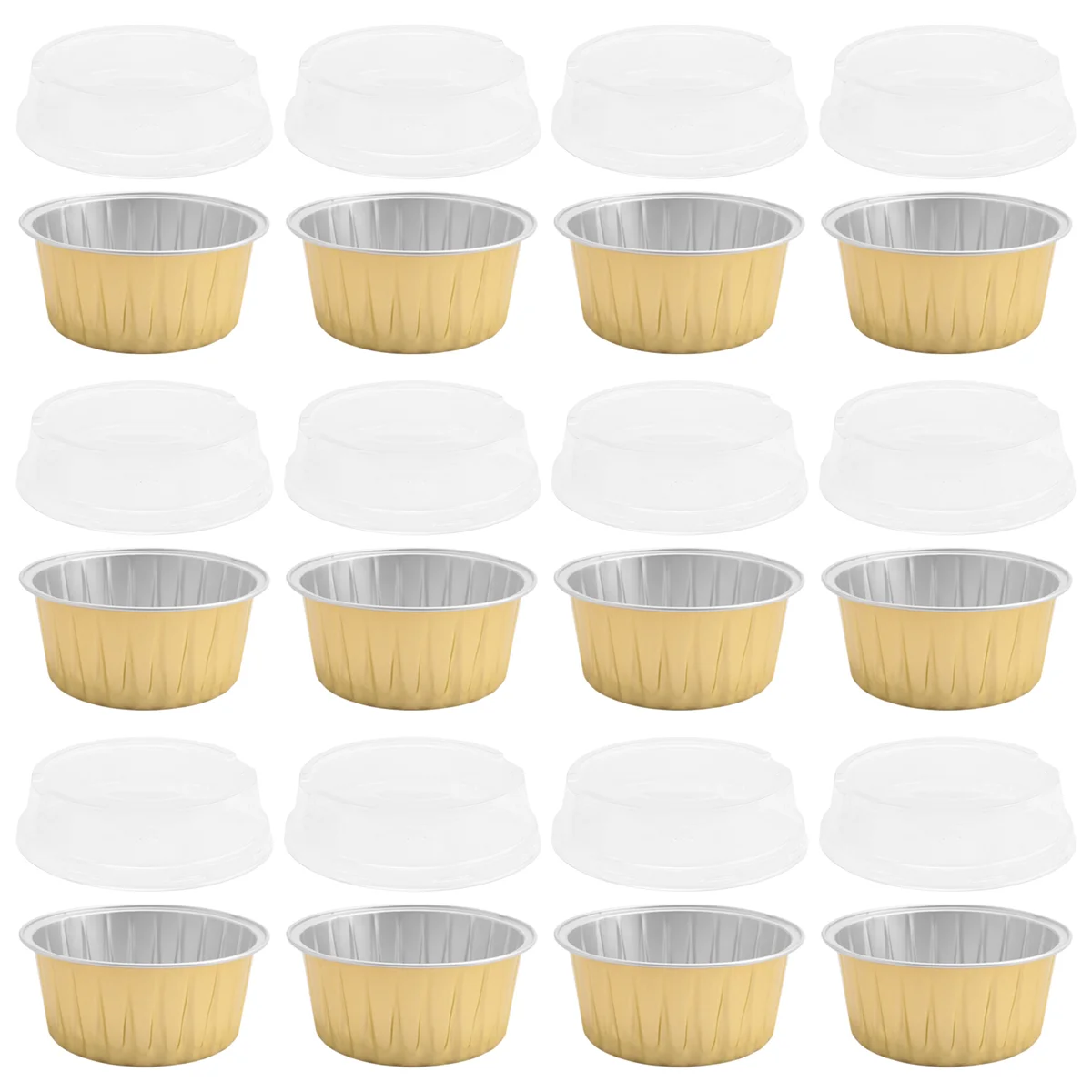 Nuovo 100 pz Usa E Getta Foglio di Alluminio Tazze Da Forno Creme Brulee Dessert Forma Ovale Cupcake Tazze con Coperchi Torta Uovo Strumenti