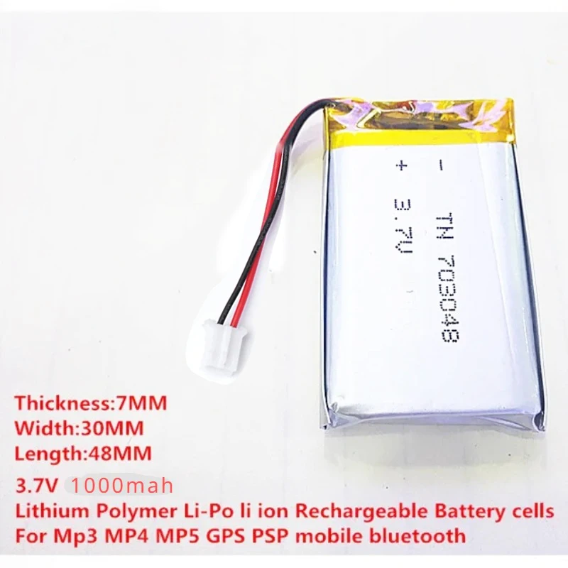 703048 1000mAh 3.7V Lithium Polymer Rechargeable Battery for Early Education Machine Beauty Instrument Batteries Tools Diy MP4/5