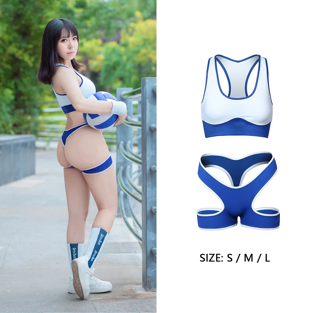 Japanese High School Gymnastics Suit Cosplay Sportwear Gym Clothes JK Uniform Hollow Out Sport Swimsuit Bikini Set