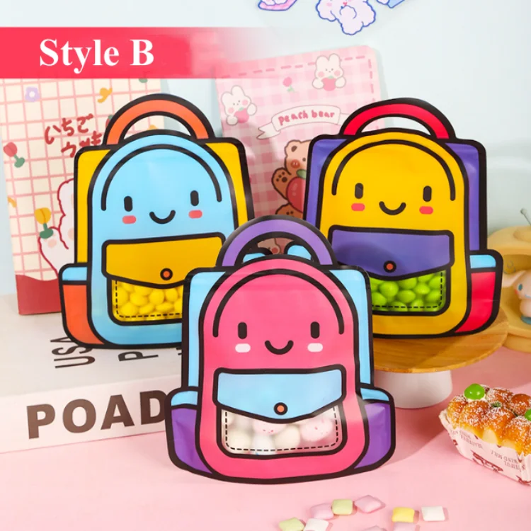 10/50 قطعة لطيف البلاستيك رياض الأطفال باليد المدرسية DIY بها بنفسك الإبداعية الدرجة كاملة وجبة خفيفة الحلوى السكر هدية التعبئة والتغليف تخزين الحقائب #4