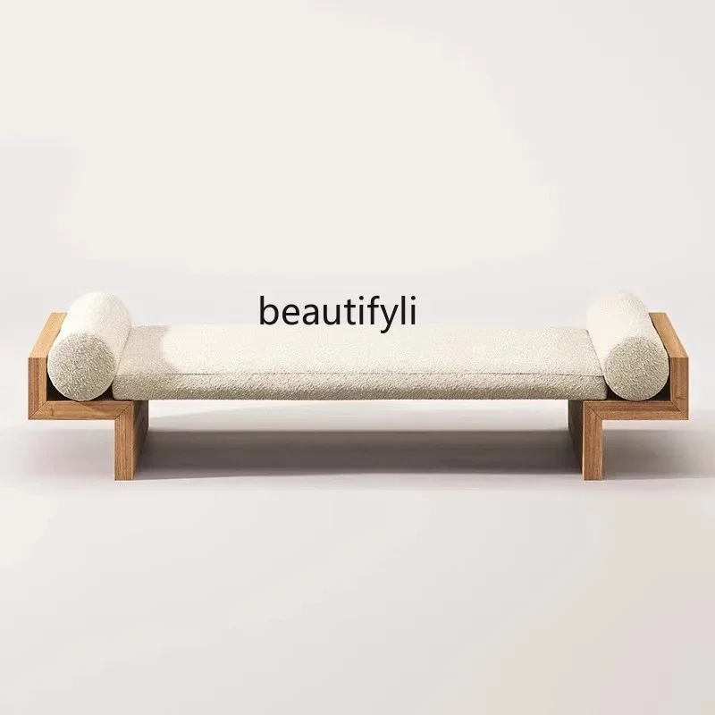 

YH03 Bench bed, living room leisure long bed Nordic light luxury leather art, bench