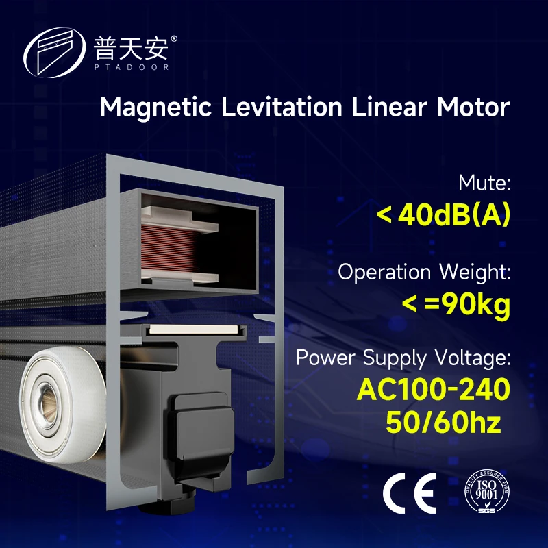 APP Smart Silent Glass Sliding Auto Door System Office Partition Wall Hidden Magnetic Levitation Automatic Sliding Door Operator