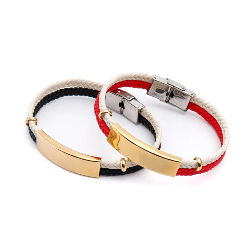 Punk Luxury Custom Name Rope Bracelet Men Adjust Handmade Layer Women Rope Id Bracelets Jewelry Valentines Gift