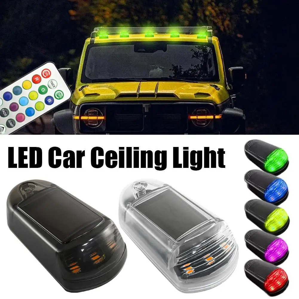 1pc Colorful Remote Control Car Motorcycle Decorative Auto 3led Car Warning Solar Roof Supplies Lights Pickup Roof Lights L C9b8