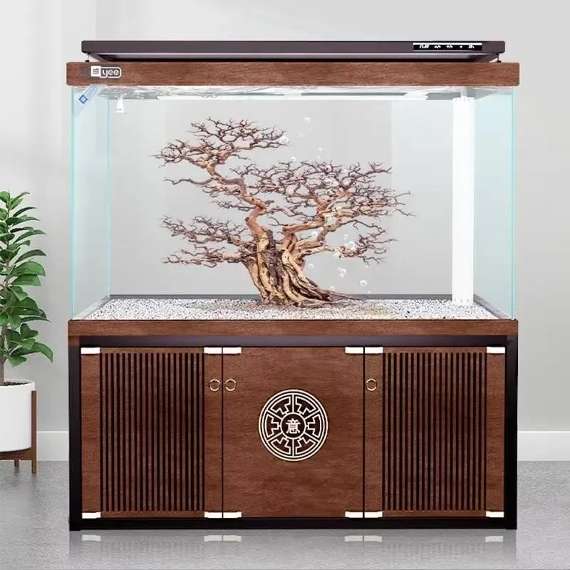 wholesale aquarium glass large fish tank with cabinet ultra-white custom aquarium and accessories fish farming
