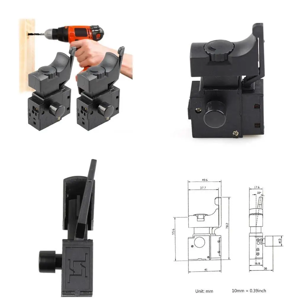 

Y1UD Lock on Power Tool Push Button Tool Electric Hand Drill Speed Control Trigger