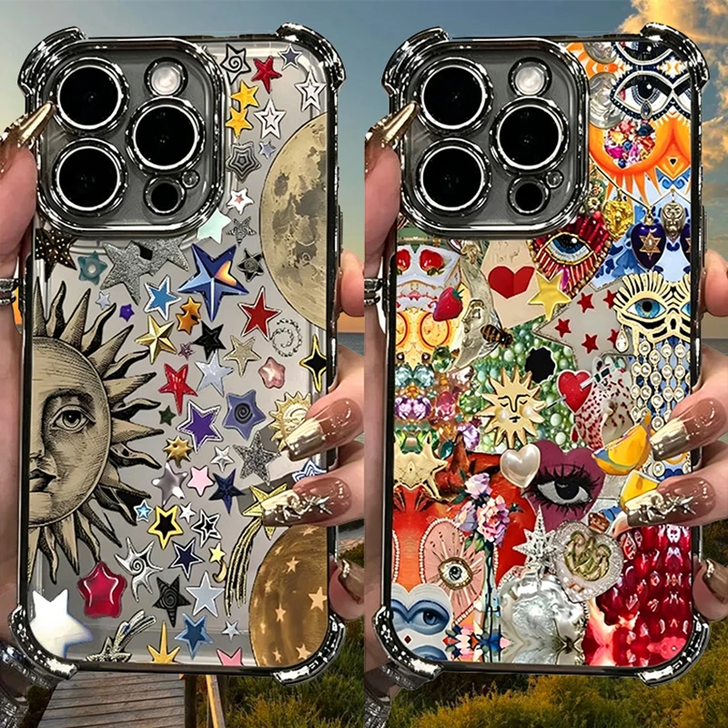 Vintage Collage Evil Eye Case for Samsung Galaxy A56 A53 A50 A36 A35 A34 A33 A32 A31 A26 A25 A24 A23 A22 4G A16 5G A15 A14 Cover