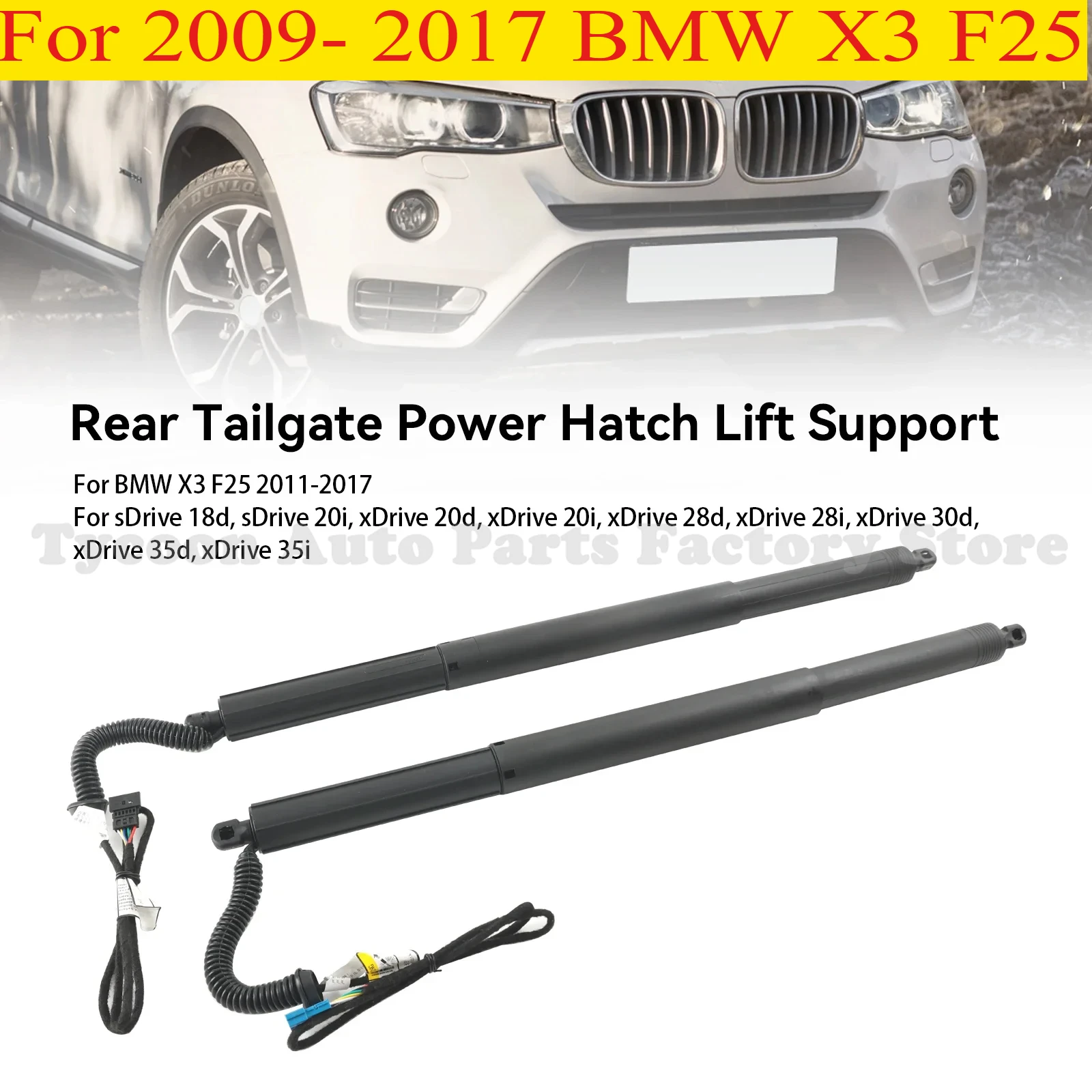 

for BMW X3 F25 18i 20i 28i 35i 2010-2017 Rear New Electric Tailgate Gas Strut 51247232003 51247432742 51247432741 51247232004