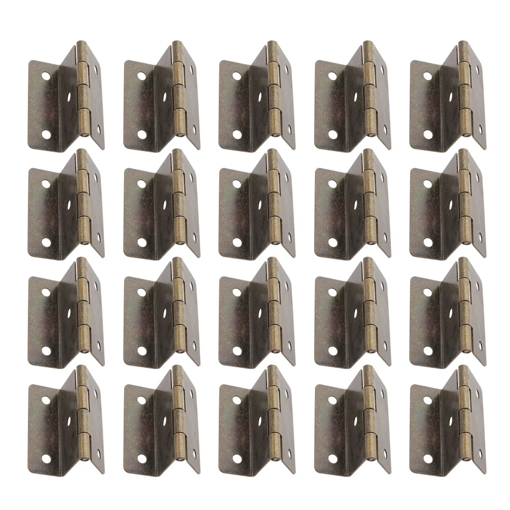 

20Pcs Folding Hinge Heavy Duty Iron Cabinet Door Hinges for Smooth Closing Action Self Fixing No Screw Needed Triple Mount