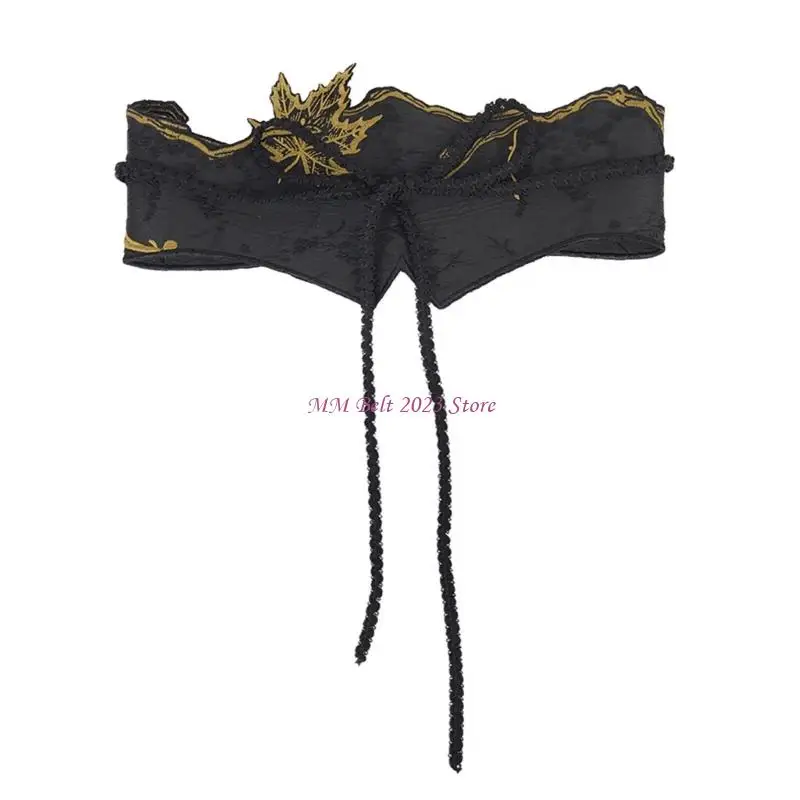

49ME кленовый пояс с вышивкой, регулируемые завязки, дышащая ткань, ханбиук, танцевальный современный аксессуар для платья