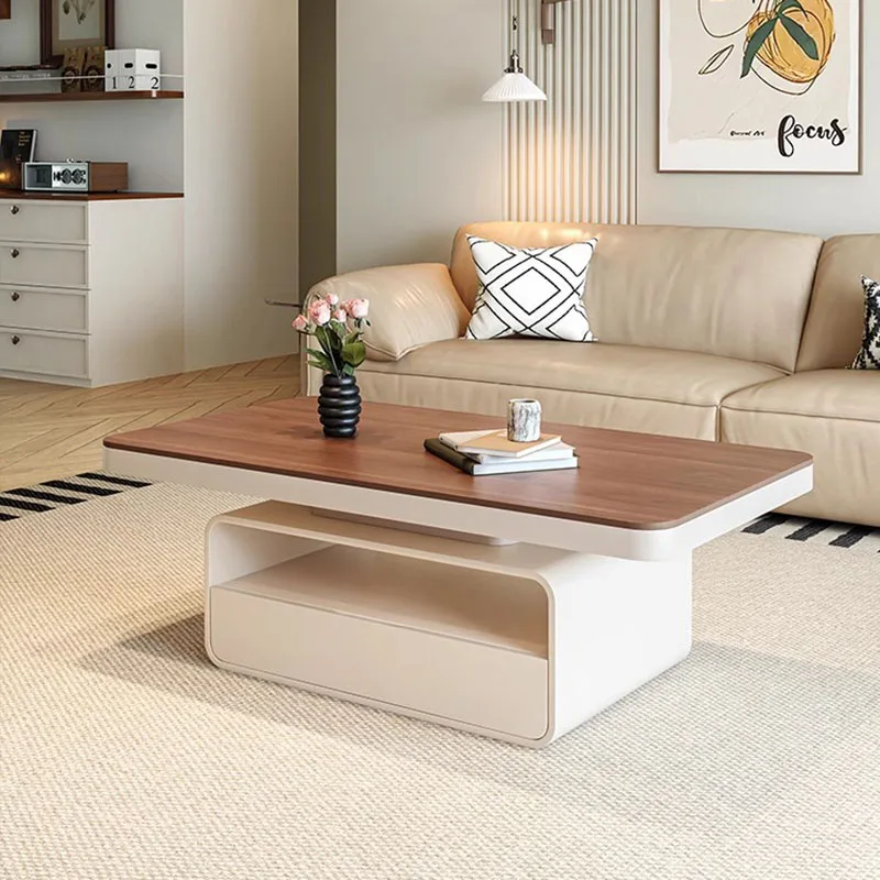 الكتابة الحديثة طاولة جانبية تخزين فاخر غرفة المعيشة مصمم الخشب المنظم تتحرك طاولة القهوة عشاء Meubles أثاث المنزل #4