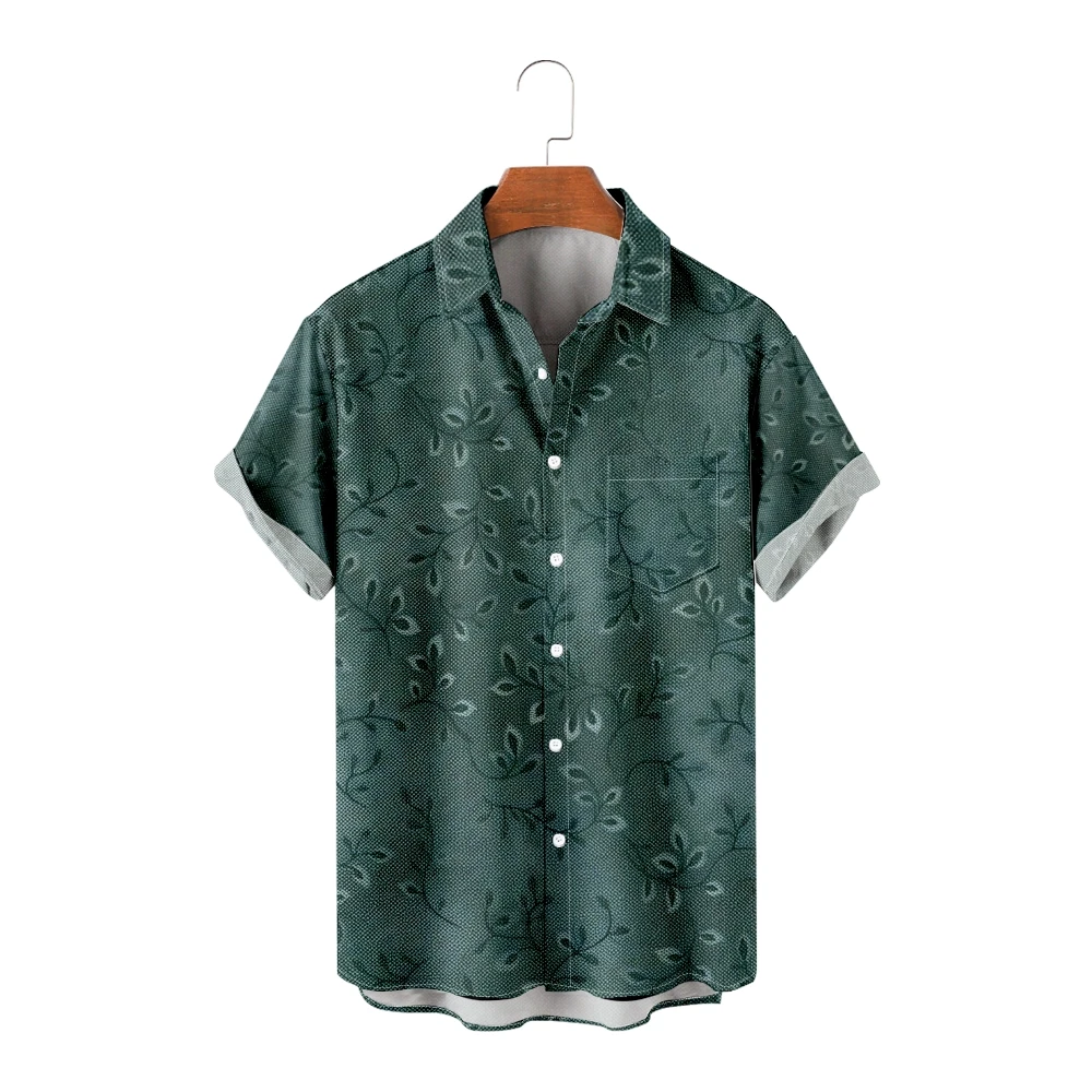 

Hawaiian Shirts for Men 3D Print Short Sleeve Green Shirts Cool Summer Tops Vintage Breathable