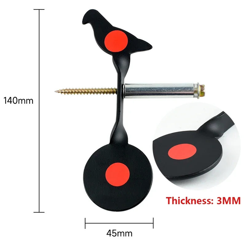 Shooting Metal Rotating Tree Target Outdoor Slingsshots Air Gun Steel Twisted Rotating Animal Simple Set Shooting Accessories