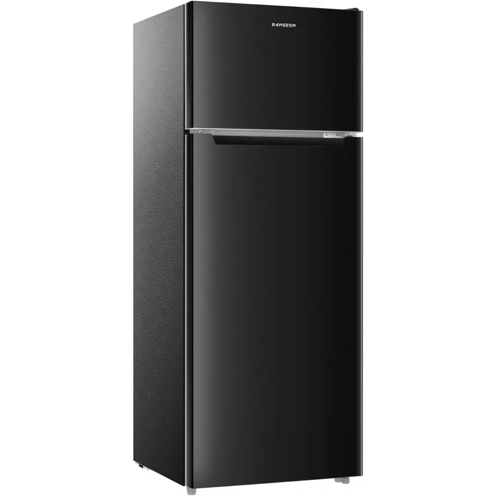 7.7 Cu.Ft Refrigerator with Freezer, Apartment Size Fridge with Top Freezer, 2 Doors,5 Settings Temperature Adjustable, Black