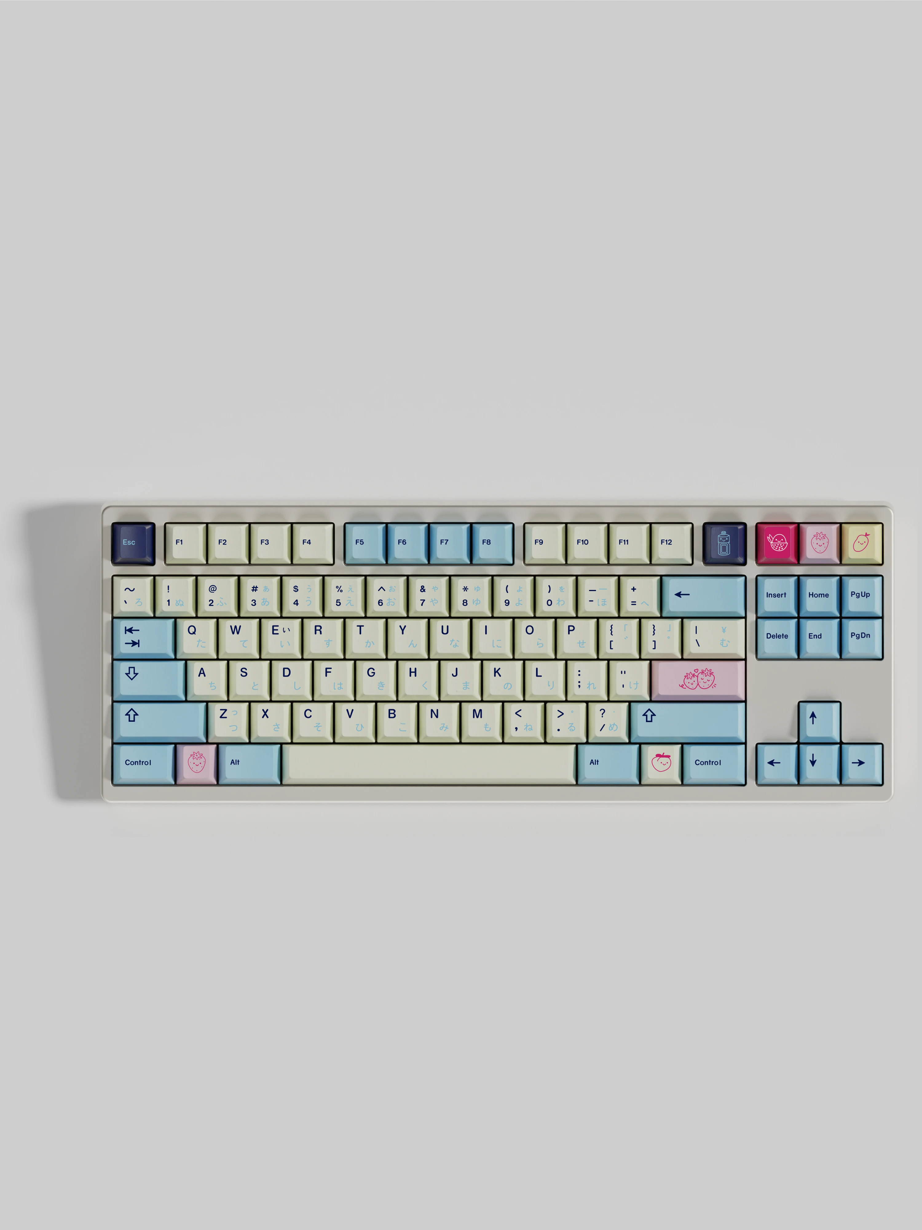 Milkyway Sogurt Keycaps PBT Dye Sublimation Yogurt Blue Cherry for Mechanical Keyboard AULA F75 Ajazz Ak820 Pro Game PC Mad 60he