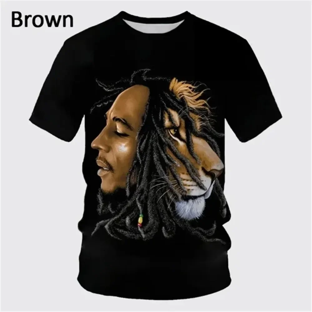 Reggae-style summer 3D printed large-sized men's T-shirt, quick-drying and breathable, suitable for daily wear