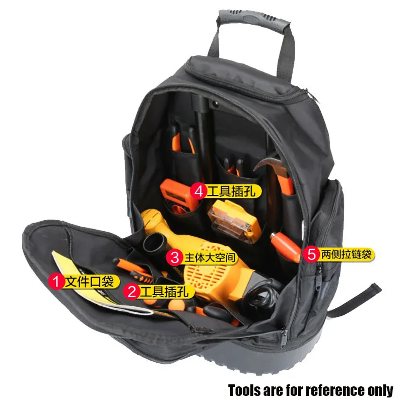 Double Shoulder Tool Kit Pull Rod Backpack for Electrician Tools Hardware Organizer Tools Suitcase for Tools Mechanical Tool Kit