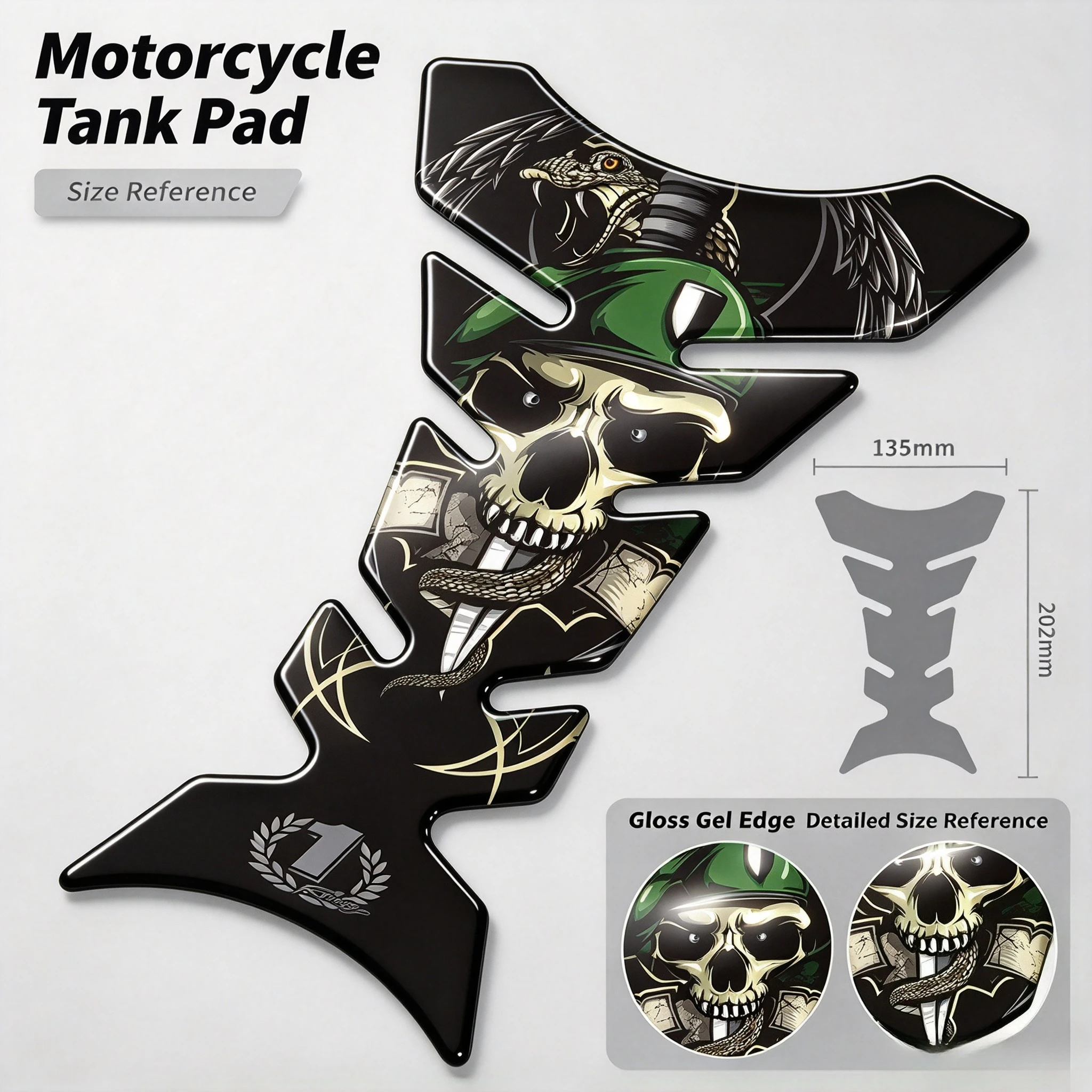 Universal 3D Resin Motorcycle Tank Pad Protector for Aprilia Honda Kawasaki Suzuki Triumph Ducati Yamaha Motorbike