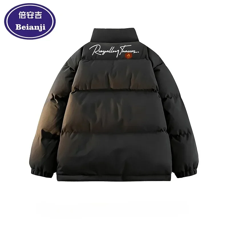 

Beianji men's quilted jacket retro loose simple down men's winter American hiphop warm stand-up collar quilted jacket