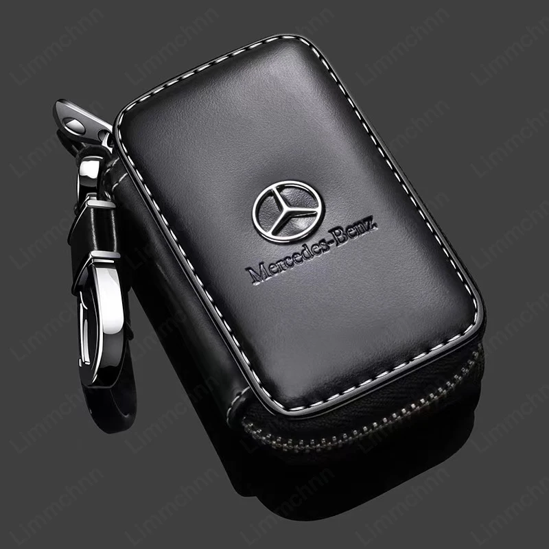 Leather Car Key Case Cover Fob For Mercedes Benz GLA GLB GLK GLE C180 C200 C260 C300 W108 W124 W126 W140 W168 Key Protector Case