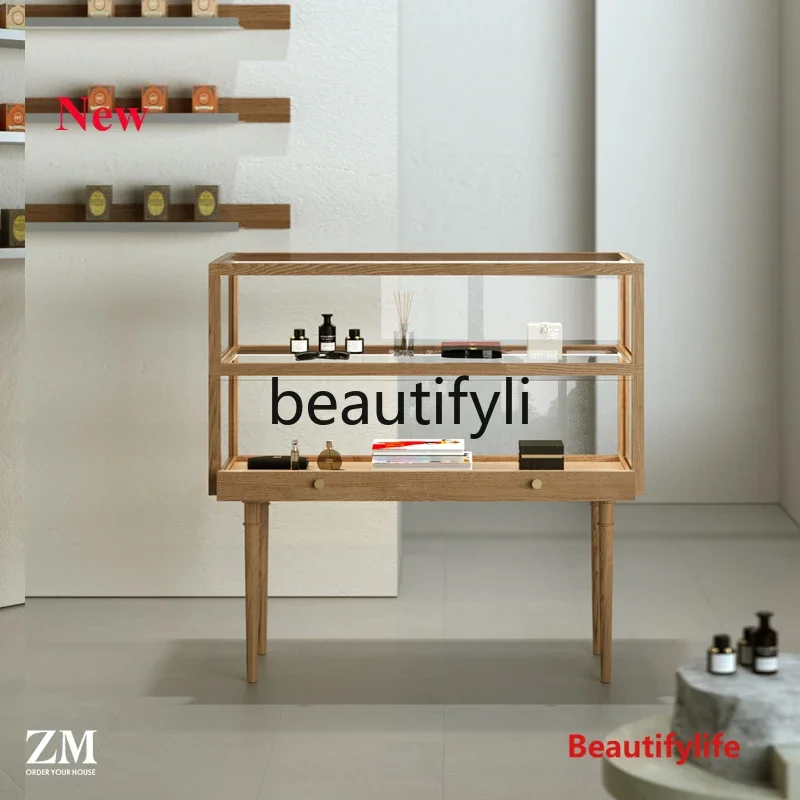 A48 Display Cabinet Wood Style Jewelry Display Cabinet with Lighting for Buyer Collection Store and Eyewear Store