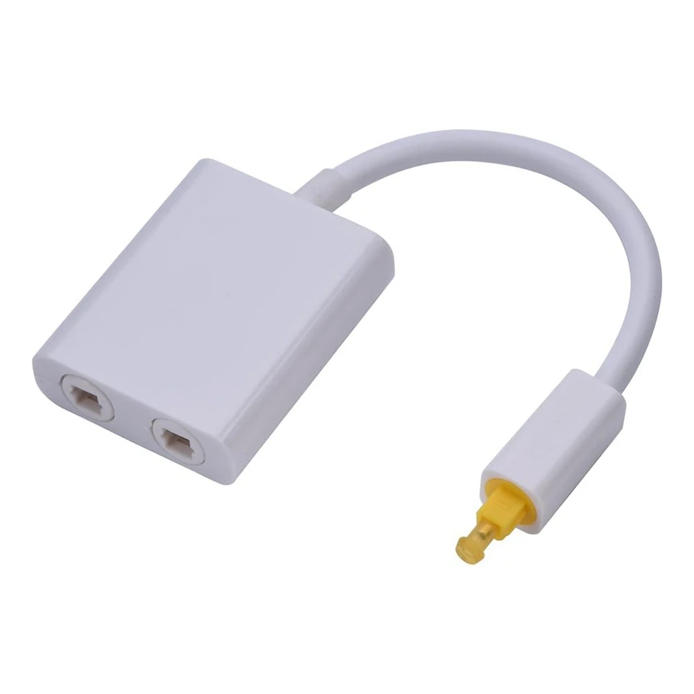 NEW!! Digital SPDIF Optical Audio Splitter 2 Way Toslink Splitter Adapter 1 in 2 Out SPDIF Fiber Optical Cable Splitter