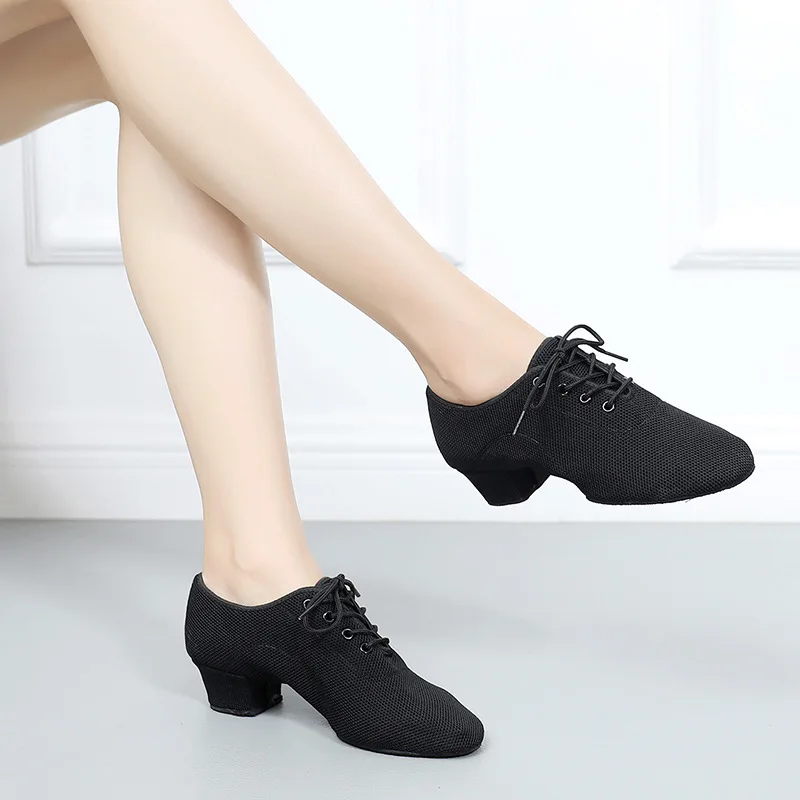 1pair/lot woman modern dancing shoes lady jazz latin dancing breathtable heel 3cm 5cm dancing shoes