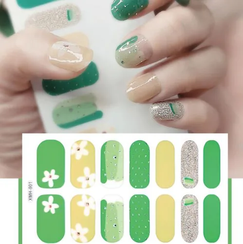 Imagen 2 del producto Pegatina autoadhesiva de uñas impermeable, cubierta completa de flores, envolturas de uñas, belleza DIY, acabado, calcomanía de Arte de uñas de dedo falso, verano más nuevo