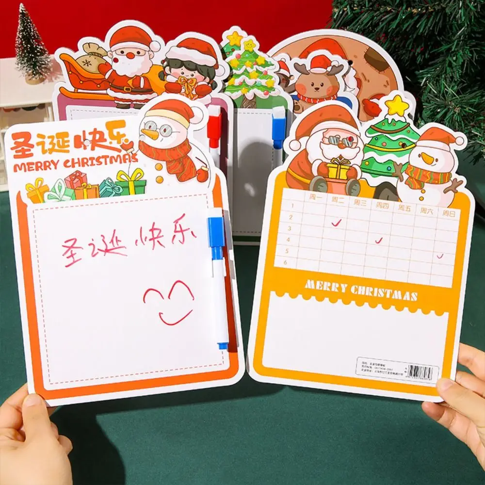 

3/5/10pcs Creative Christmas Erasable Whiteboard Reusable Cartoon Animal Shape Erasable Drawing Board with Rope with Erasing Pen