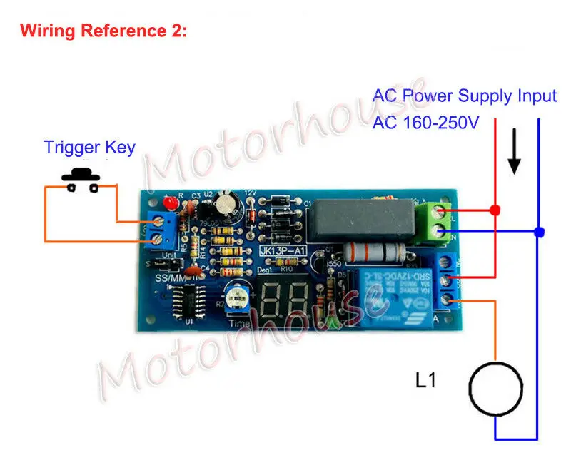 Digital LED Display AC 220V 230V Trigger Countdown Time Relay Switch Turn On/Off Delay Timer Module