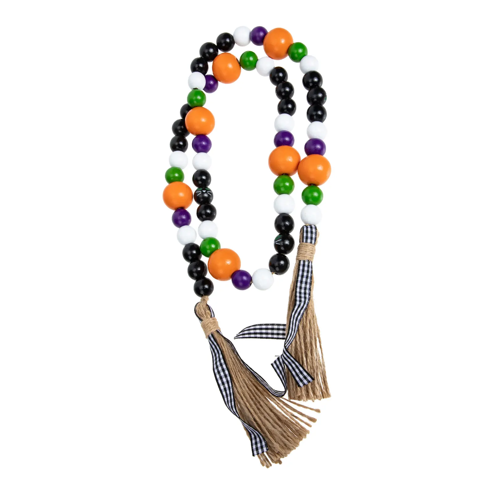 

Hanging Decor Halloween Beaded Decoration Beads Garland Household Store Tassel with Wood