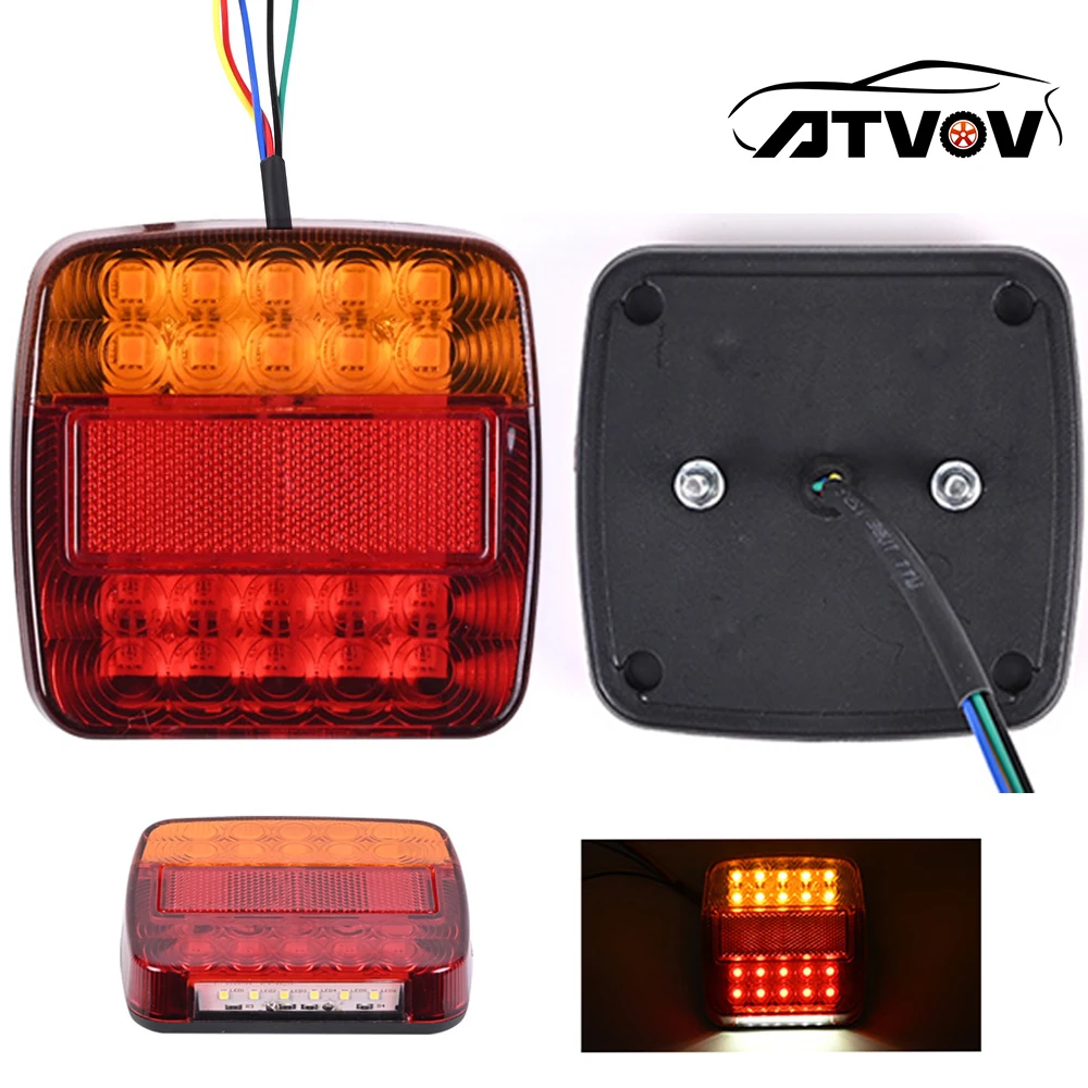 

ATVOV 2x Водонепроницаемый 12 В 26 светодиодов Стоп-сигнал Задний фонарь Тормозной стоп-сигнал поворота Задний фонарь Индикатор номерного знака Прицеп Грузовик RV Van