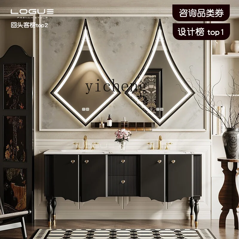 

TWR Oak Floor-to-ceiling Bathroom Cabinet Combination Toilet Washbasin Cabinet