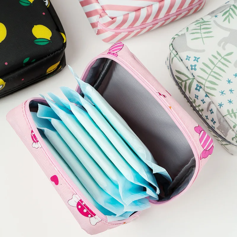 Waterproof Tampon Storage Bag Cute Sanitary Pad Pouches Portable Makeup Lipstick Key Earphone Data Cables Cosmetic Organizer Bag