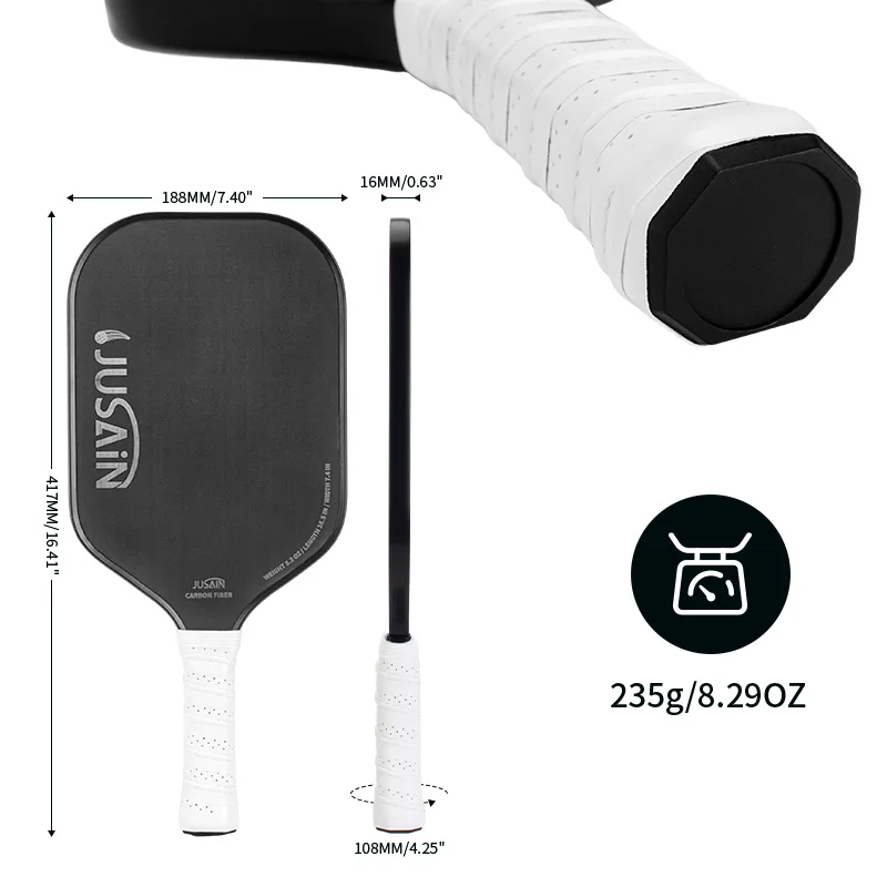 Pickleball Paddle Graphite Textured Surface for Spin USAPA Compliant Pro T700 Pickleball Paddle Carbon Fiber Paddle Pickleballs