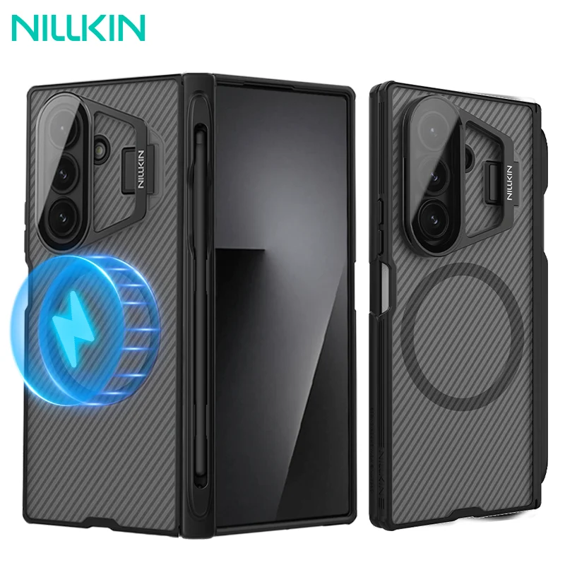 

Для Samsung Galaxy Z Fold 7 5G Magsafe Чехол NILLKIN Магнитный с S-Pen Camshield Prop Fold Полная защита для Z Fold 7