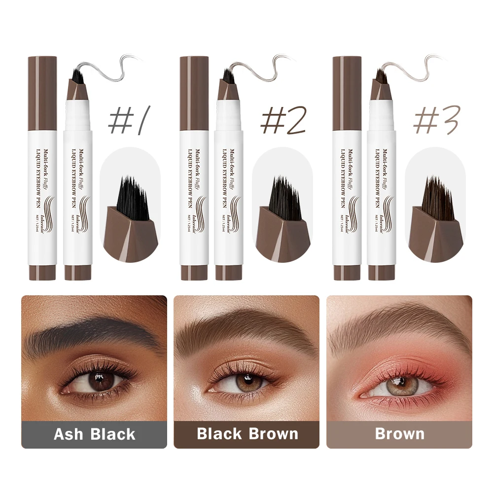 4D Eyebrow Microblading Pen With Forks Tip Waterproof Long Wearing Tattoo Pencil For Professional Makeup Artists