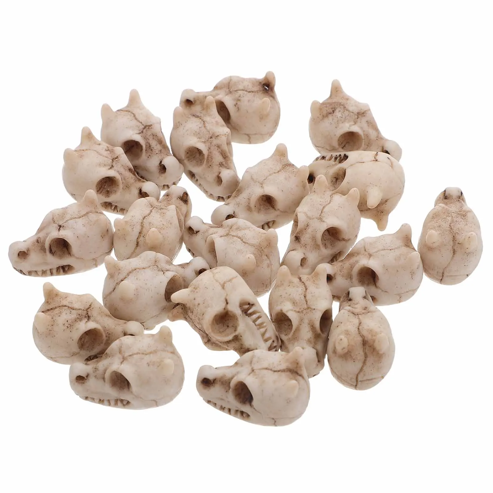 

20pcs Mini Dragon Skull Resin Figurines Outdoor Garden Decor For Fish Tank Yard Lawn Decoration Waterproof Weather Resistant