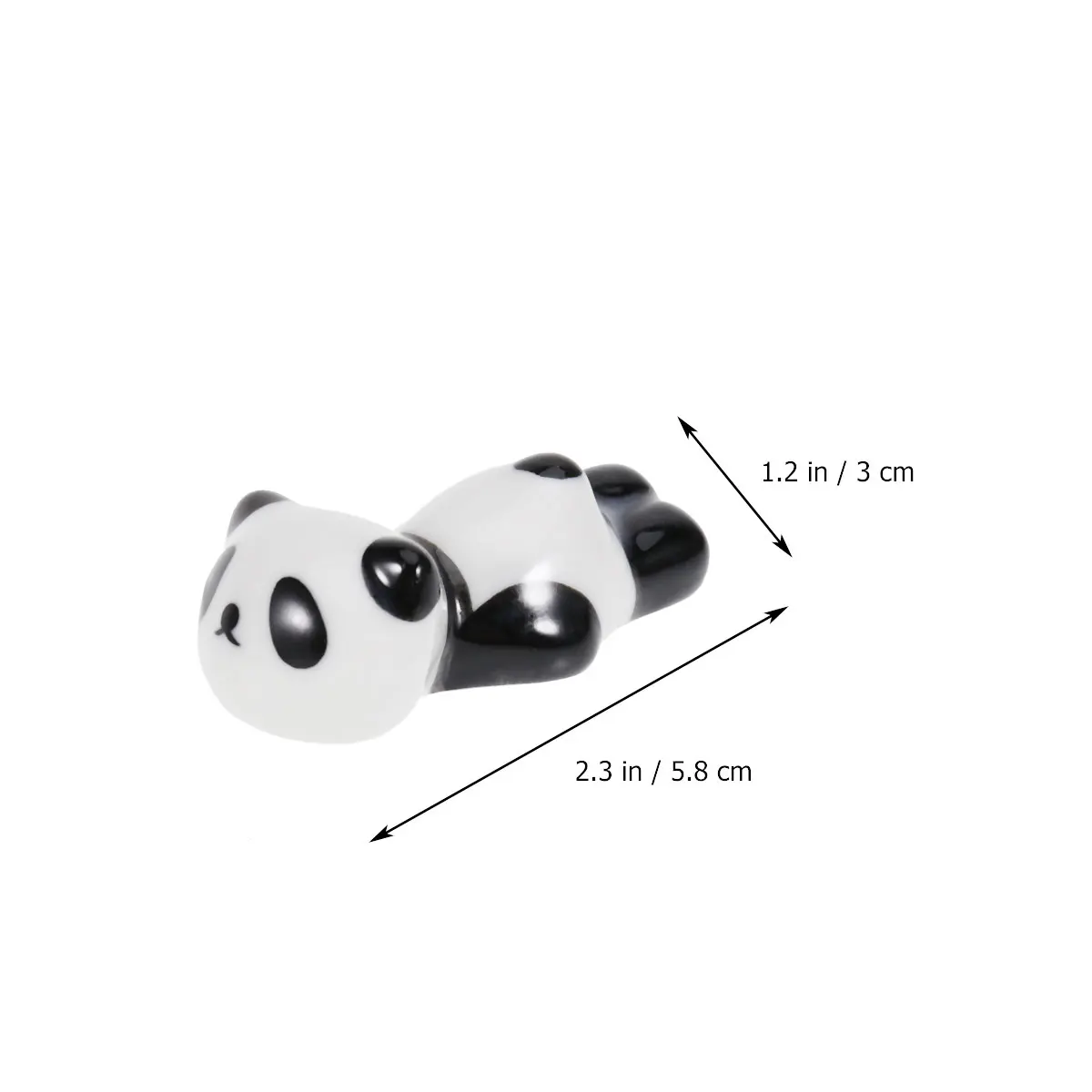 Bacchette in ceramica da 4 pezzi a forma di panda dei cartoni animati, elegante finitura lucida, portatile per la cucina, la tavola da pranzo, le bacchette