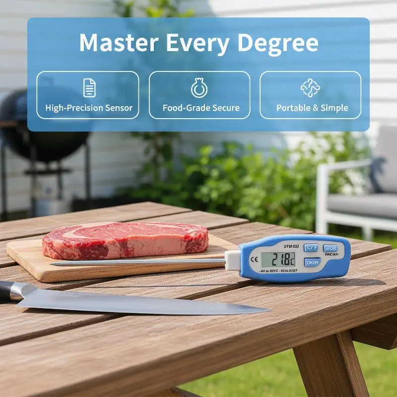 Digital Instant Read Food  With Long Stainless Steel Probe For Kitchen Cooking Grilling Baking