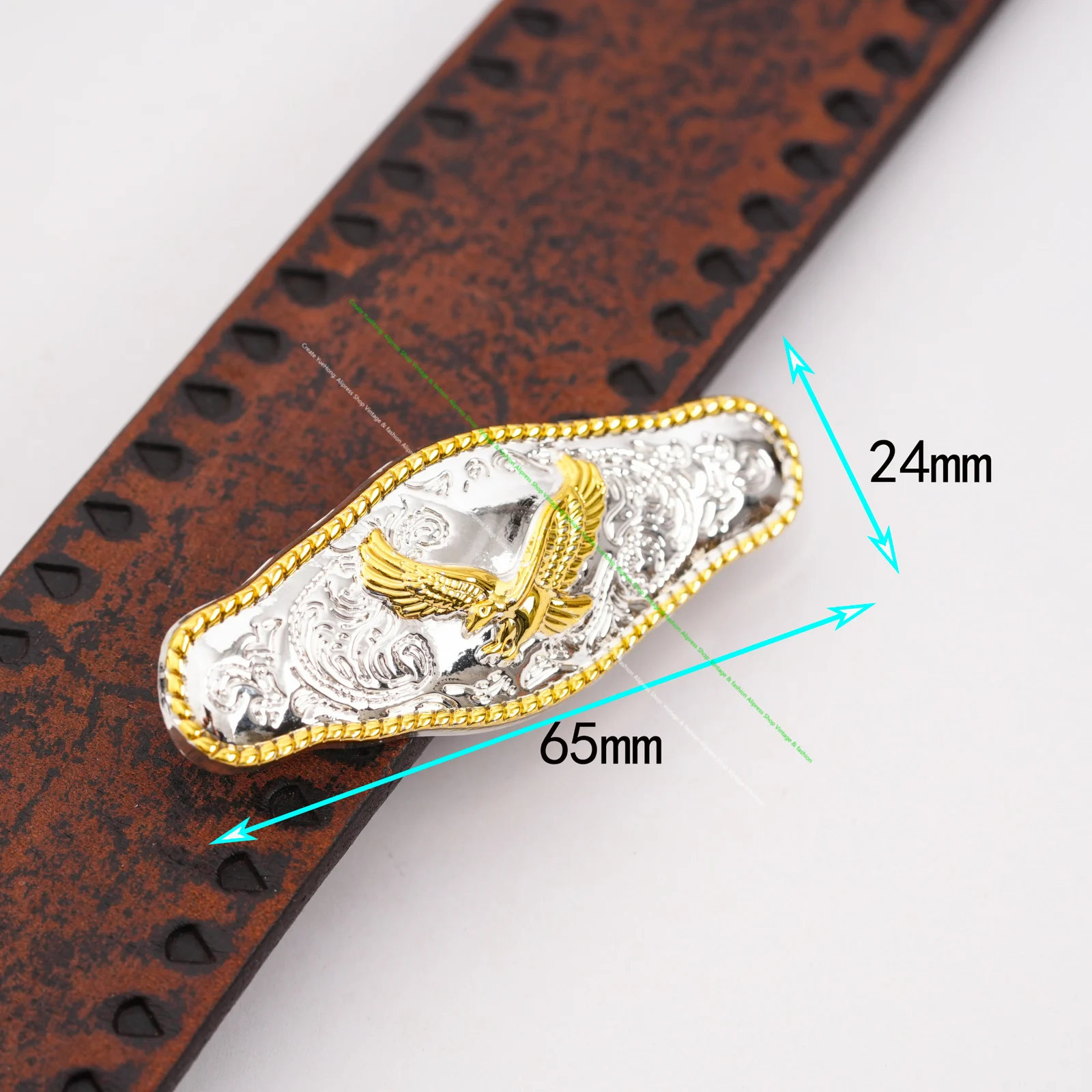 6X 65*24mm Silver Gold Eagle Conchos for Leathercraft Western Horse Saddle Belt