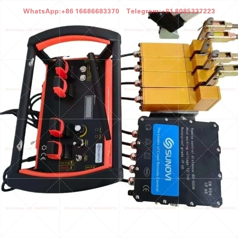 Wireless Radio Crane Remote Control Hydraulic Control Kit with 4 Joysticks, DC 12V/24V, 16kg