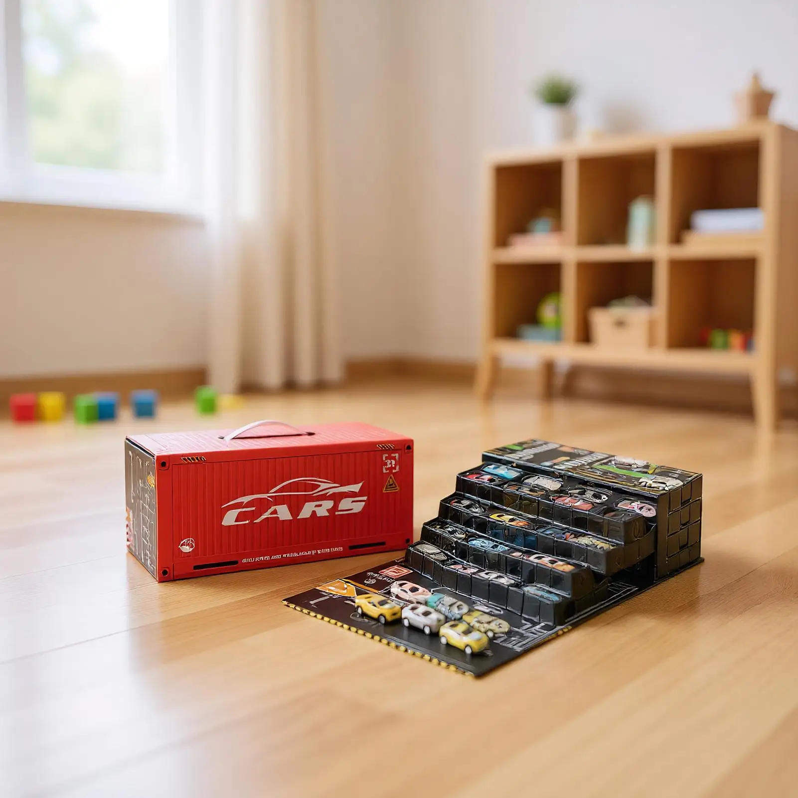 Voiture jouet à tirer en alliage, petits jeux éducatifs, 48 pièces, jouets de course avec tapis de jeu pour enfants garçons, maison, voyage, chambre à coucher, salle de classe