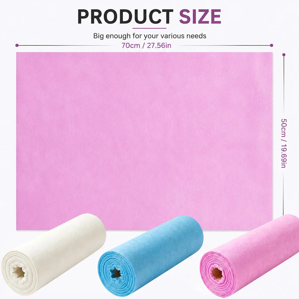 50pcs Non Woven Fabric 70cm x 50cm Disposable Non Woven Fabric Sheet Breathable Soft Salon Tattoo Beauty Care Clean Supply