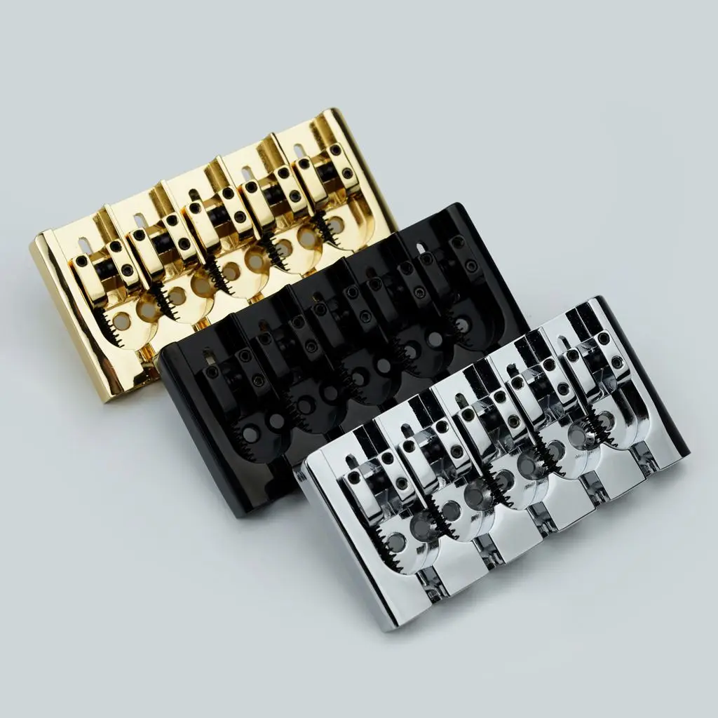 

5 String Vintage Adjustable Metal Plate Bass Bridge Machined for Guitar Musical Instrument Parts And Accessories