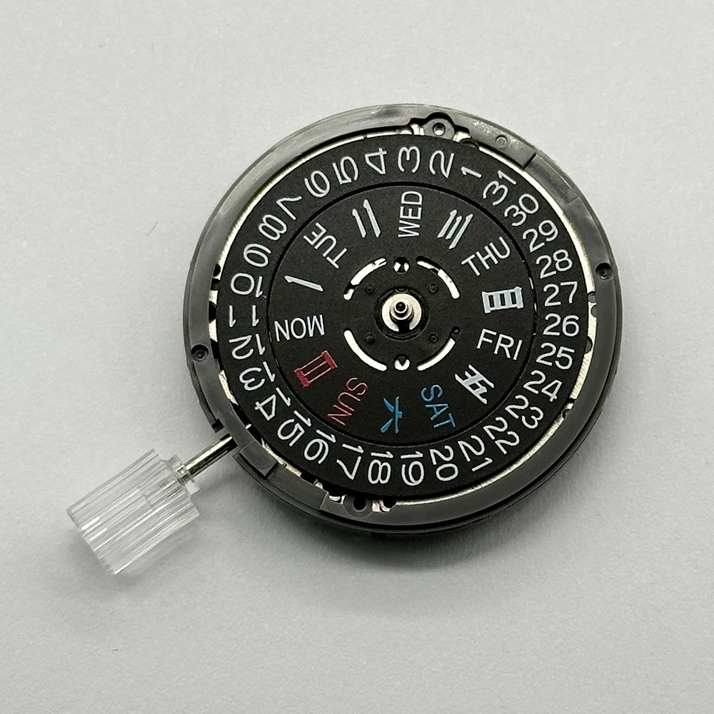 Genuine Japan NH36A Mechanical Movement Black Datewheel 3H Crown at 3.0/3.8 O\'Clock Mod NH36 4R36A Automatic Mechanism 24 Jewels