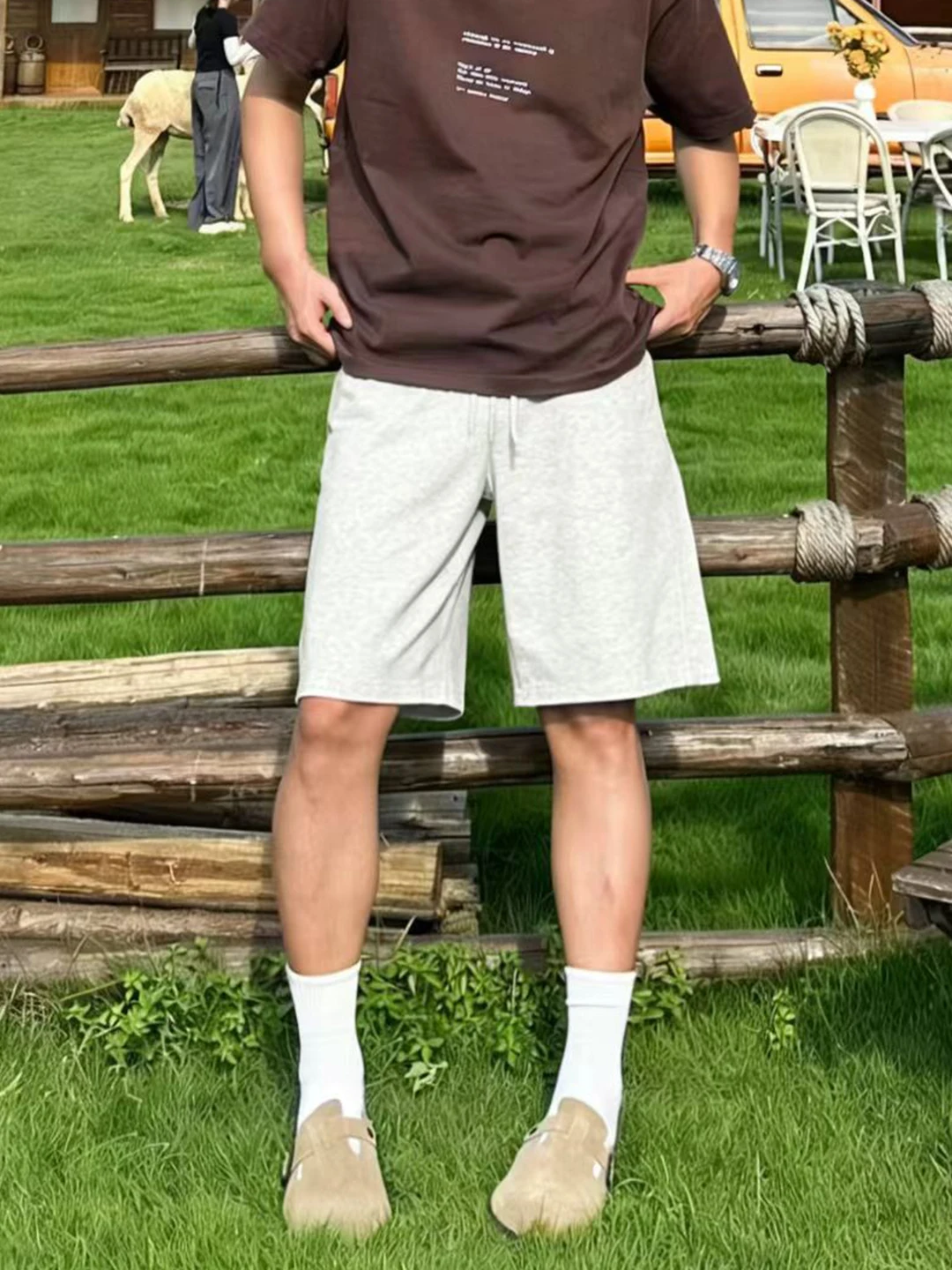 

American Sle Baskeall orts Men's Summer Ice Sensation Loose Casual Dstring Five-Quarter Length Spor Pants