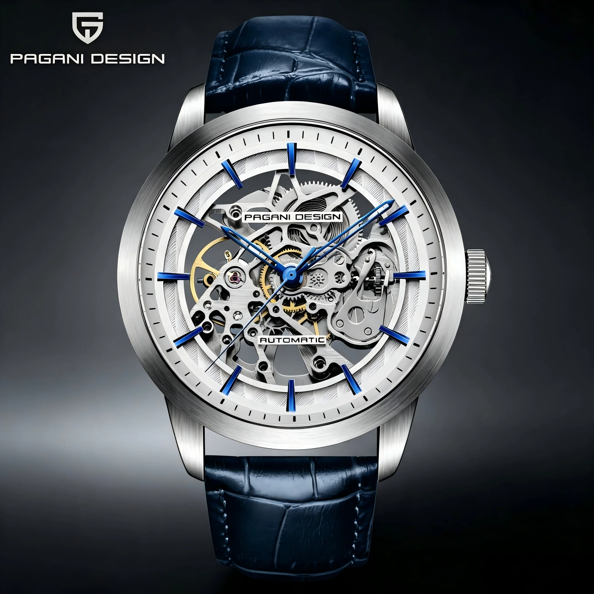 PAGANI DESIGN New 43MM Men's Automatic Mechanical Watch High-hardness Glass Dial Window Fashion 30M Waterproof Wristwatch PD1638